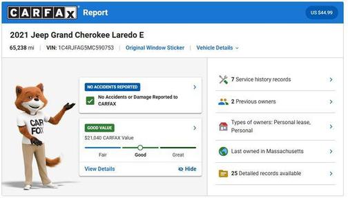 Granite Crystal Metallic Clearcoat 2021 Jeep Grand Cherokee Laredo