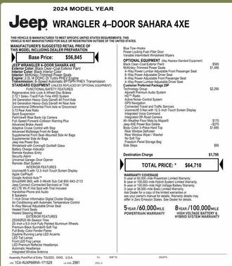 Black Clearcoat 2024 Jeep Wrangler 4xe Sahara