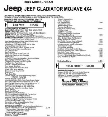 2022 Jeep Gladiator Mojave 4x4