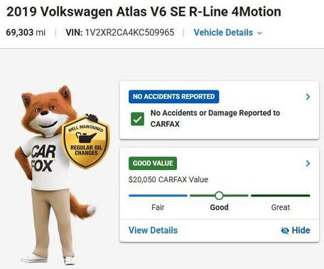 2019 Volkswagen Atlas 3.6L SE w/Technology