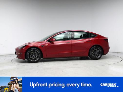 Red 2021 Tesla Model 3 Long Range