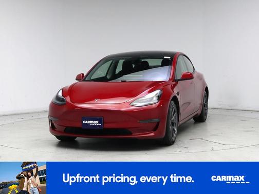 Red 2021 Tesla Model 3 Long Range