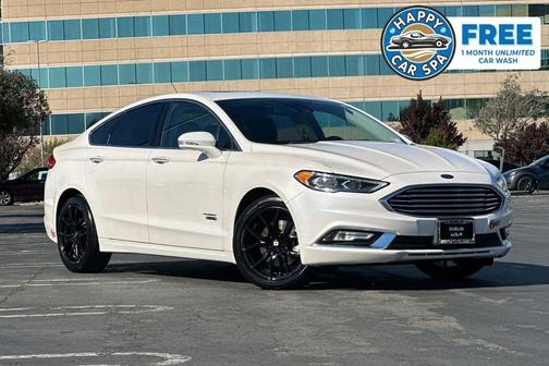 White Platinum Metallic Tri-Coat 2017 Ford Fusion Energi Titanium Sedan