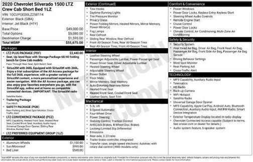 Black 2020 Chevrolet Silverado 1500 LTZ
