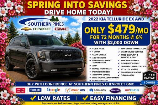 Ebony Black 2022 Kia Telluride EX