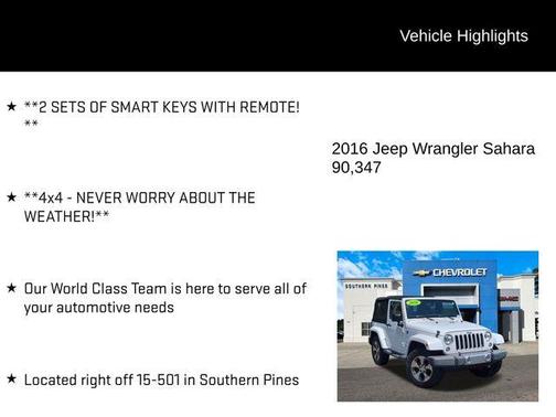 2016 Jeep Wrangler Sahara