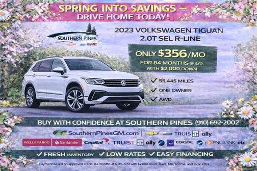 Atlantic Blue 2023 Volkswagen Tiguan 2.0T SEL R-Line