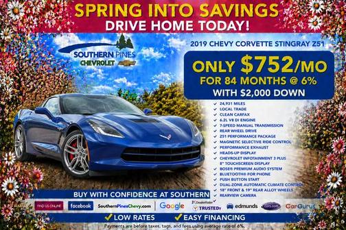 Black 2019 Chevrolet Corvette Stingray Z51
