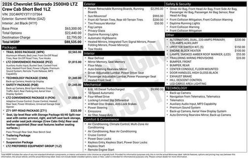Summit White 2026 Chevrolet Silverado 2500 LTZ