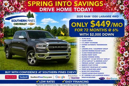 Bright White Clearcoat 2020 RAM 1500 Laramie