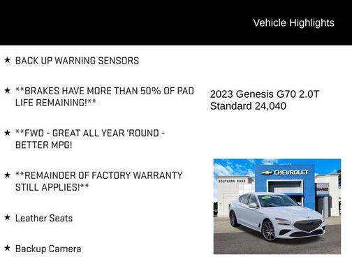 2023 Genesis G70 2.0T