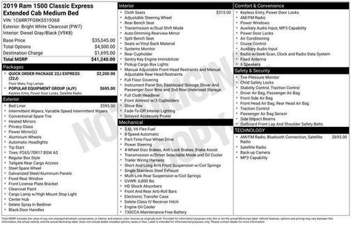 Bright White Clearcoat 2019 RAM 1500 Classic Express
