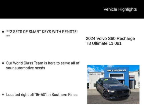 2024 Volvo S60 Recharge Plug-In Hybrid T8 Ultimate Black Edition