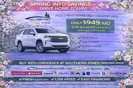 Summit White 2023 Chevrolet Tahoe High Country