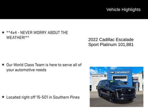 2022 Cadillac Escalade Sport Platinum