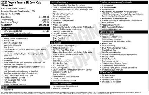 Magnetic Gray Metallic 2023 Toyota Tundra SR