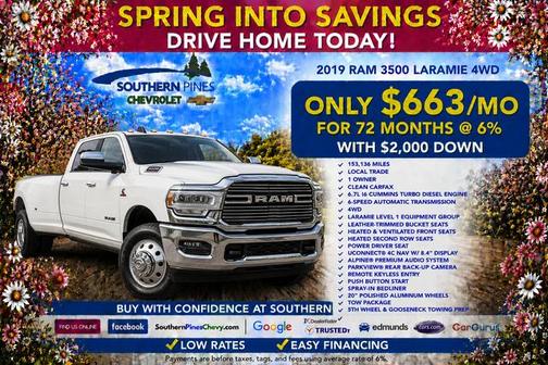 Bright White Clearcoat 2019 RAM 3500 Laramie