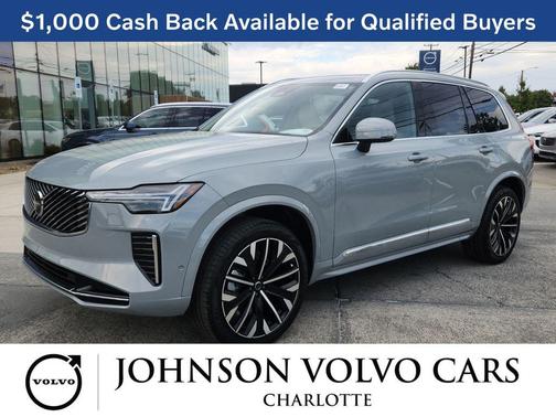 Vapour Grey Metallic 2026 Volvo XC90 Plus, B6 AWD Gas (mild hybrid), Gasoline, Bright, 7 Seats