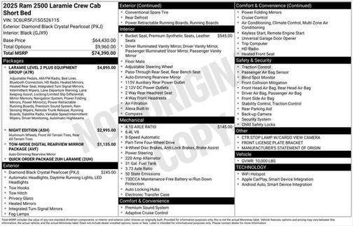 2025 RAM 2500 Laramie Crew Cab 4x4 6'4' Box