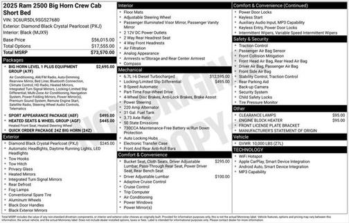 2025 RAM 2500 Big Horn Crew Cab 4x4 6'4' Box