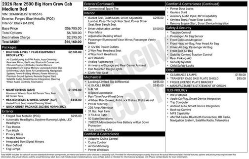 2026 RAM 2500 Big Horn