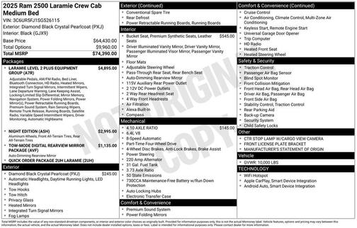 2025 RAM 2500 Laramie Crew Cab 4x4 6'4' Box