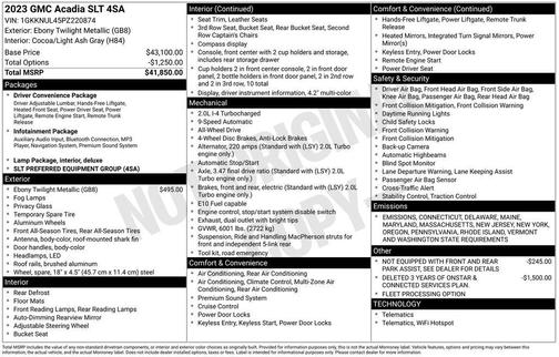 2023 GMC Acadia AWD SLT