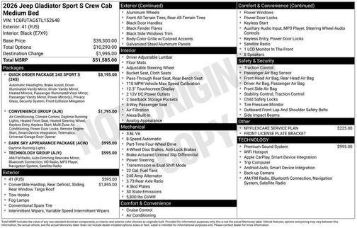 2026 Jeep Gladiator Sport S