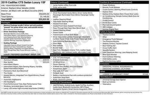 2019 Cadillac CTS 2.0L Turbo Luxury