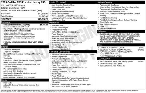 2025 Cadillac CT5 Premium Luxury