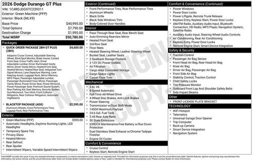 Green Machine 2026 Dodge Durango GT Plus