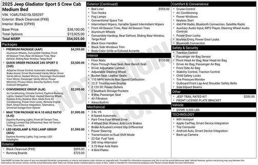 2025 Jeep Gladiator Sport S