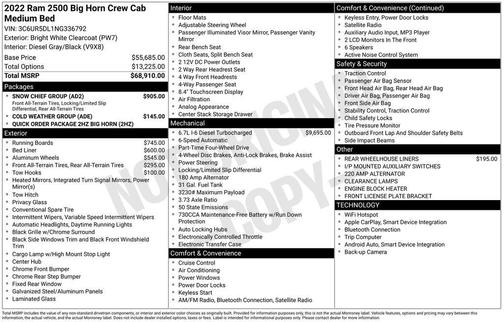 2022 RAM 2500 Big Horn Crew Cab 4x4 6'4' Box