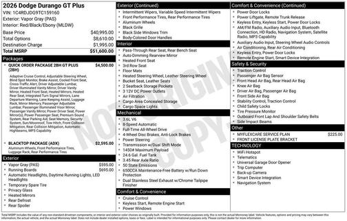 2026 Dodge Durango GT Plus