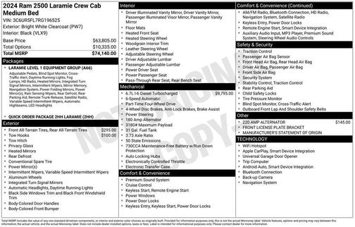 2024 RAM 2500 Laramie Crew Cab 4x4 6'4' Box