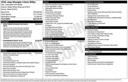 2026 Jeep Wrangler Willys