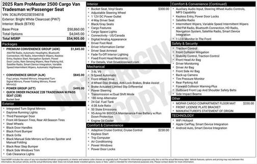 2025 RAM ProMaster 2500 Tradesman