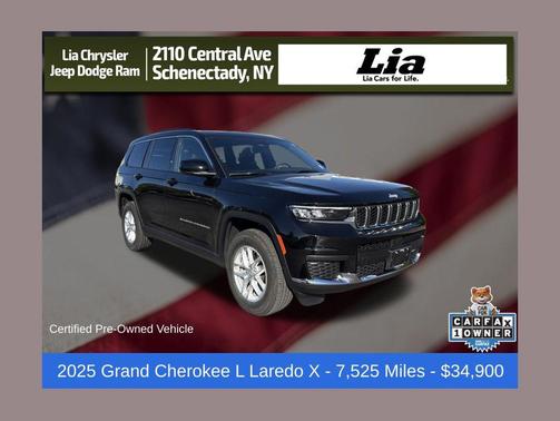Diamond Black Crystal Pearlcoat 2025 Jeep Grand Cherokee L Laredo