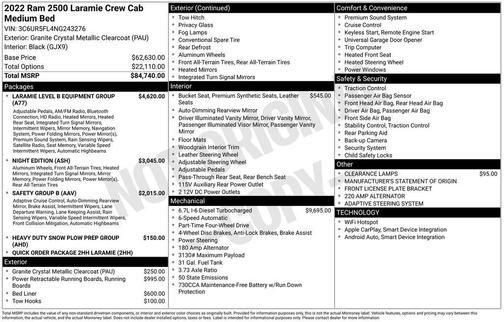 2022 RAM 2500 Laramie Crew Cab 4x4 6'4' Box