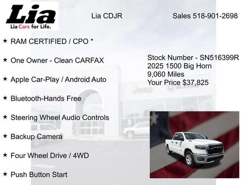 Bright White Clearcoat 2025 RAM 1500 Big Horn/Lone Star