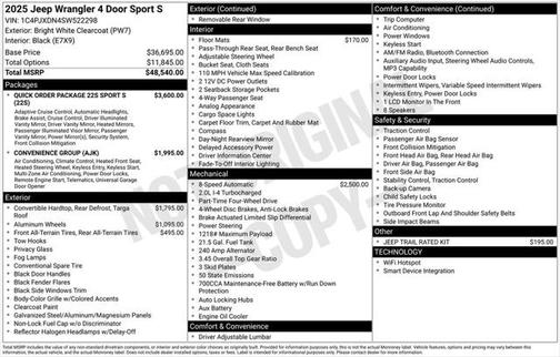 2025 Jeep Wrangler Sport S