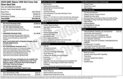 2020 GMC Sierra 1500 SLE