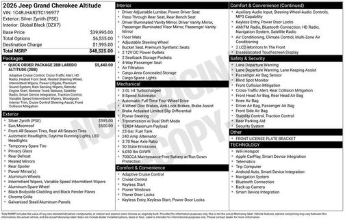 2026 Jeep Grand Cherokee Altitude