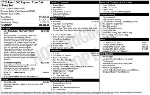2026 RAM 1500 Big Horn/Lone Star