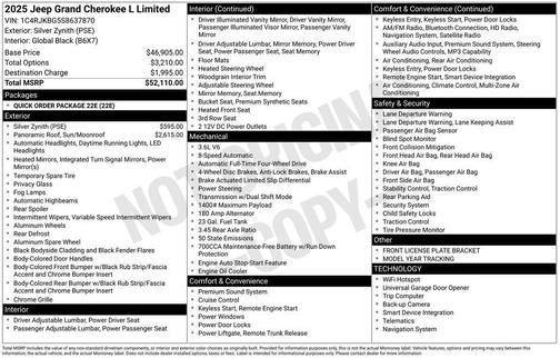 2025 Jeep Grand Cherokee L Limited