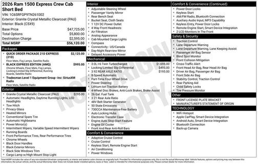 2026 RAM 1500 Express