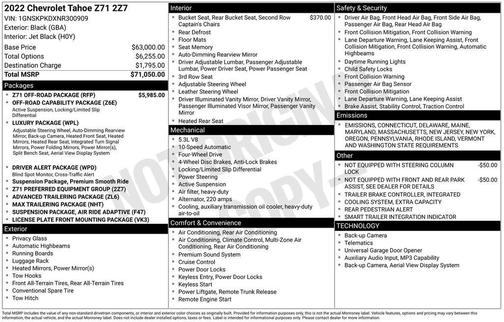 2022 Chevrolet Tahoe 4WD Z71
