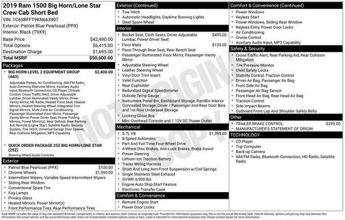 2019 RAM 1500 Big Horn