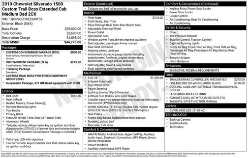 2019 Chevrolet Silverado 1500 Custom Trail Boss