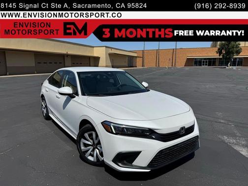 Platinum White Pearl 2022 Honda Civic LX